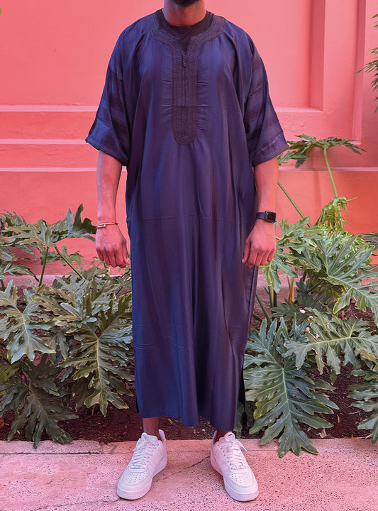 Midnight Navy Moroccan Thobe