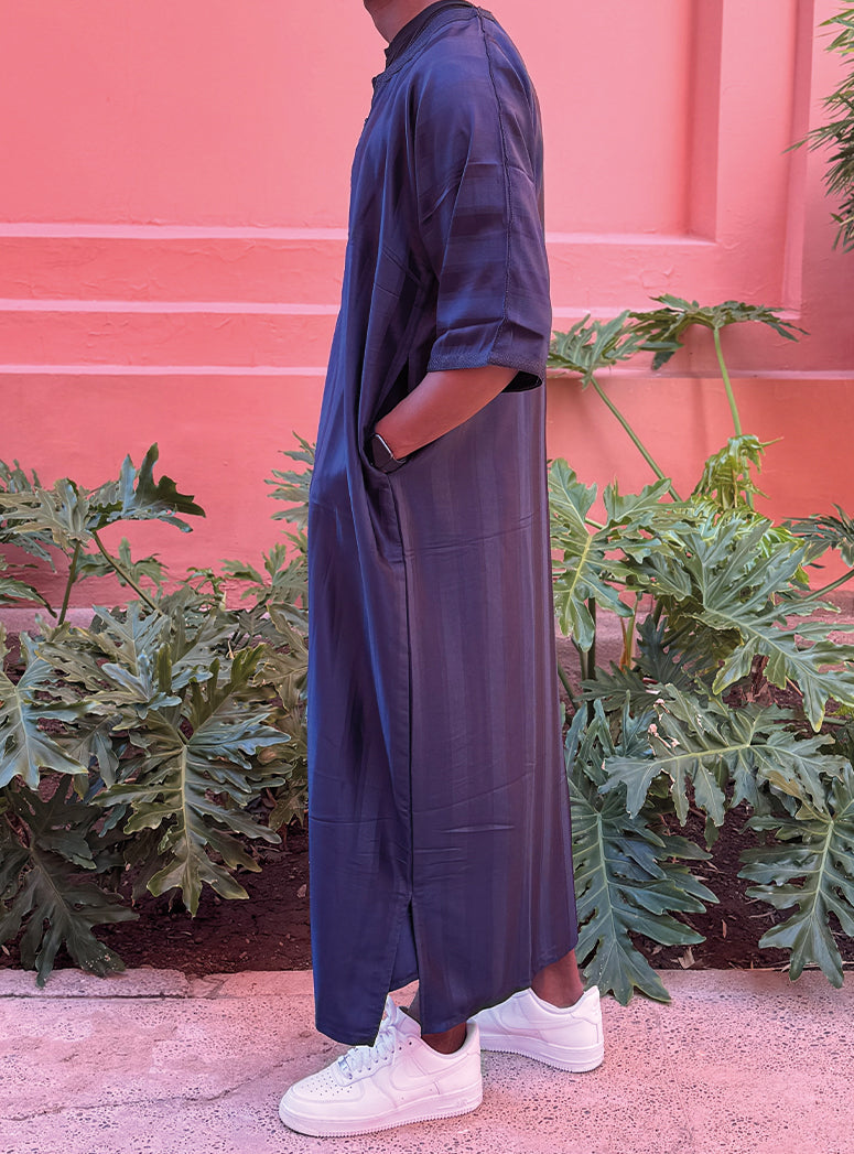 Midnight Navy Moroccan Thobe